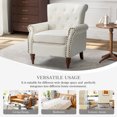 thumbnail image 6 of Tina's Home Mid-Century Accent Armchair Wingback Set of 2 with Wooden Tapered Legs & Upholstered Cushion for Home Living Room, Ivory, 6 of 8