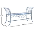 thumbnail image 6 of SAFAVIEH Adina Outdoor Patio Wrought Iron Garden Bench, Antique Blue, 6 of 8