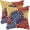 Blue Red Yellow, variant on 4th of July Pillow Covers 16x16 Set of 2, Red Navy Blue White Dahlia Floral Decorative Throw Pillows Linen Geometric Flower Modern Style Cushion Pillow Covers for Sofa Couch Outdoor Decor