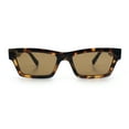 thumbnail image 5 of Hipster Dad Fashion Narrow Rectangle Thick Plastic Horn Rim Sunglasses Tortoise - Brown, 5 of 6