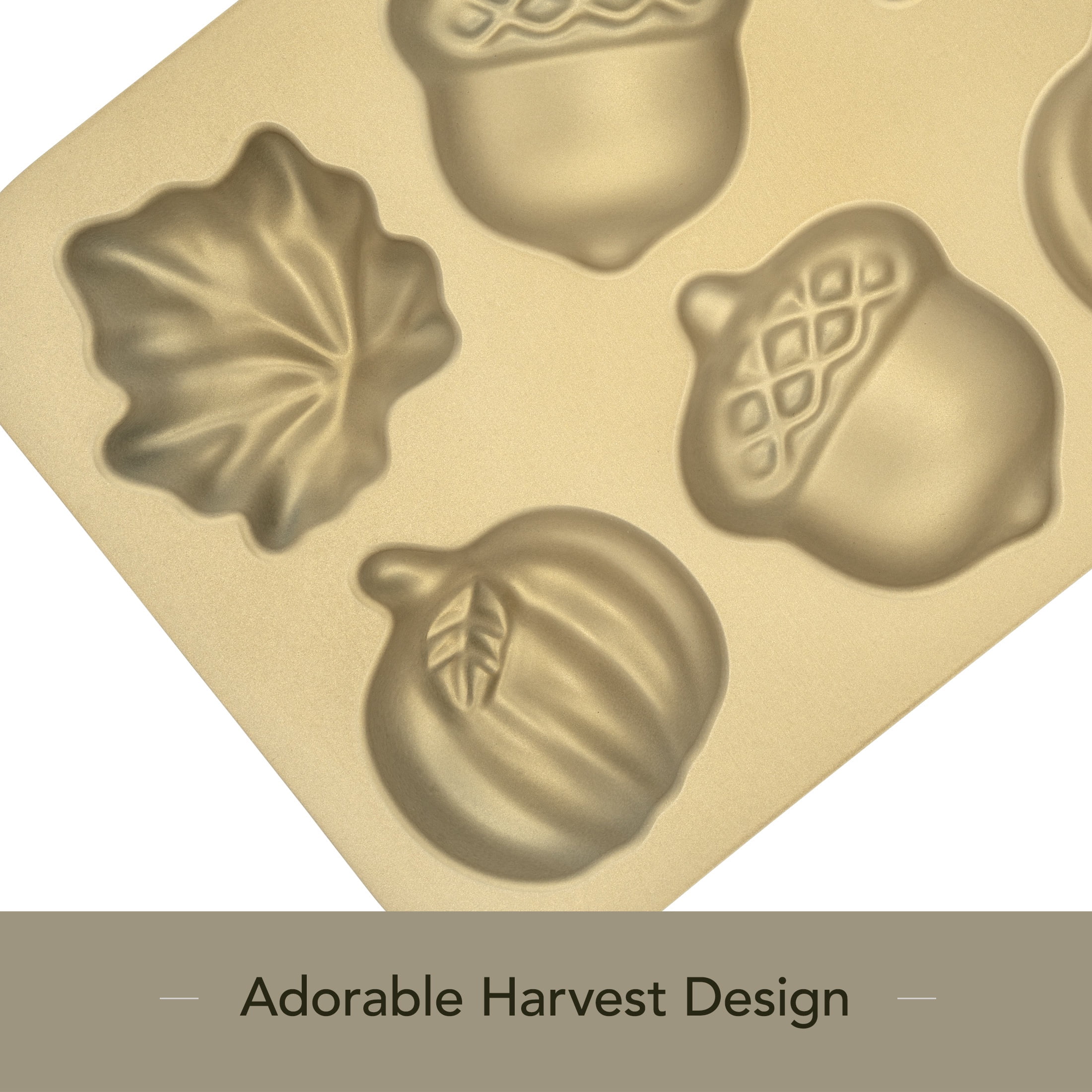 Better Homes & Gardens 12 in x 8 in Nonstick Cast Aluminum Fall Cakelet Pan with 6 Fall-Shaped Molds