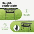 thumbnail image 4 of LET'S CAMP Mesa plegable para acampar, mesa portátil de aluminio enrollable para picnic con altura ajustable, gran bolsa de almacenamiento y transporte para picnic, camping, barbacoa, fiesta, patio tr, 4 of 5