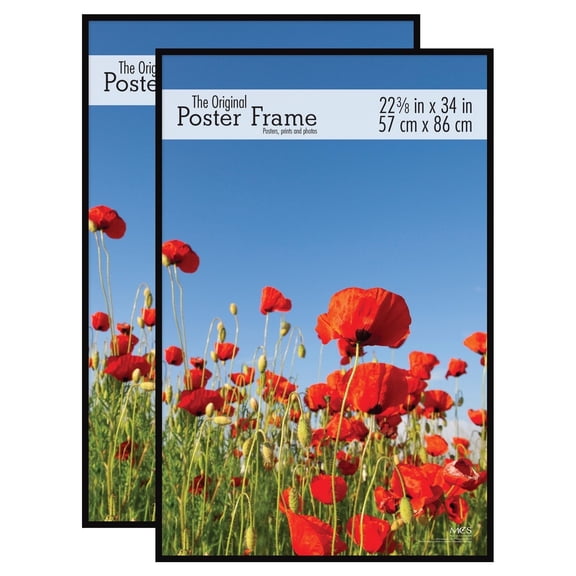 MCS Original Poster Frame 22.375x34 Black Lightweight Vertical & Horizontal Wall Hanging (2-Pack)
