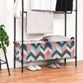 thumbnail image 3 of Yayeee Foldable Storage Basket for Shelves with Handles Waterproof Cloth Bins, Pink Geometric, 3 of 7