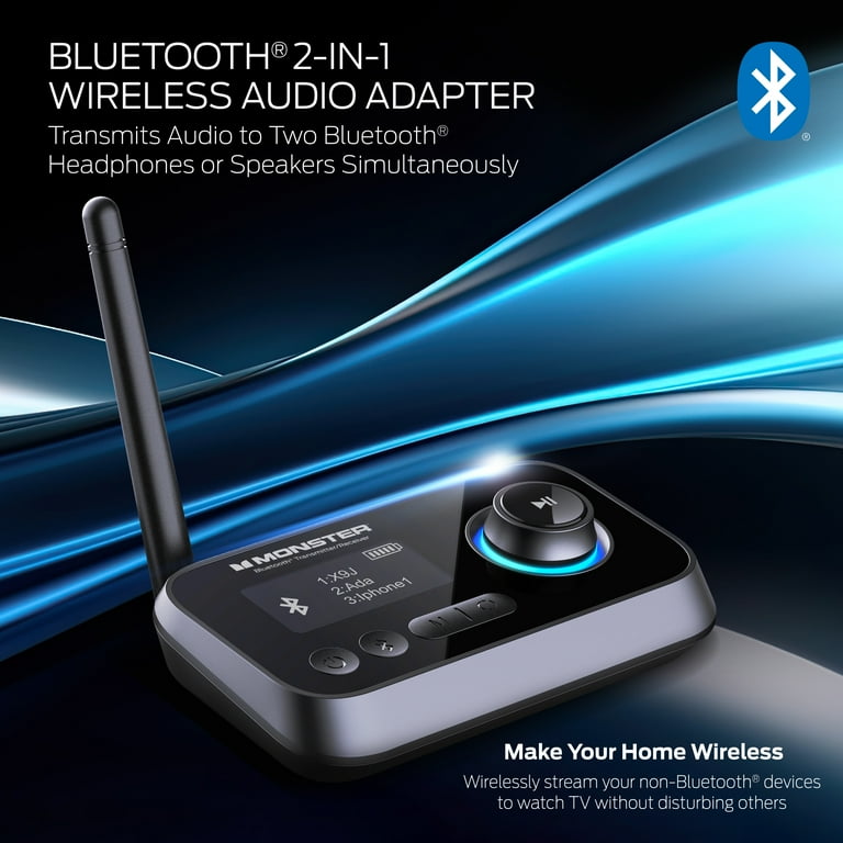 Monster New Bluetooth Wireless Transmitter Receiver, Turn