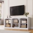 Modern Compact TV Stand for 75/80 Inch TVs – Storage Console with Power ...