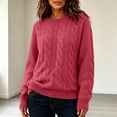 thumbnail image 2 of MaFYtyTPR Women's Cable Knit Sweater Crew Neck Long Sleeve Pullover Sweaters Solid Winter Warm Casual Loose Fit Top, 2 of 6