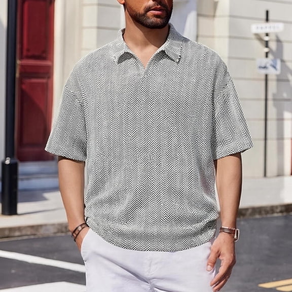 Mens Big & Tall Golf Shirts M-5X Plus Size Short Sleeve T-Shirts Casual Solid Color Pullover Slim Button Collared Athletic Workout Tees Tops