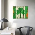 thumbnail image 4 of Nawypu  Rustic Wooden Irish Flag with A Four Leaf Clover Canvas Wall Art Prints Photo Contemporary Paintings Decorative Artwork Wall Decor Wood Frame Gallery, 4 of 5