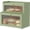 Green, variant on Double Layer Bamboo Bread Box for Kitchen Counter,Bread Holder,Countertop Bread Storage with Window (Brown)