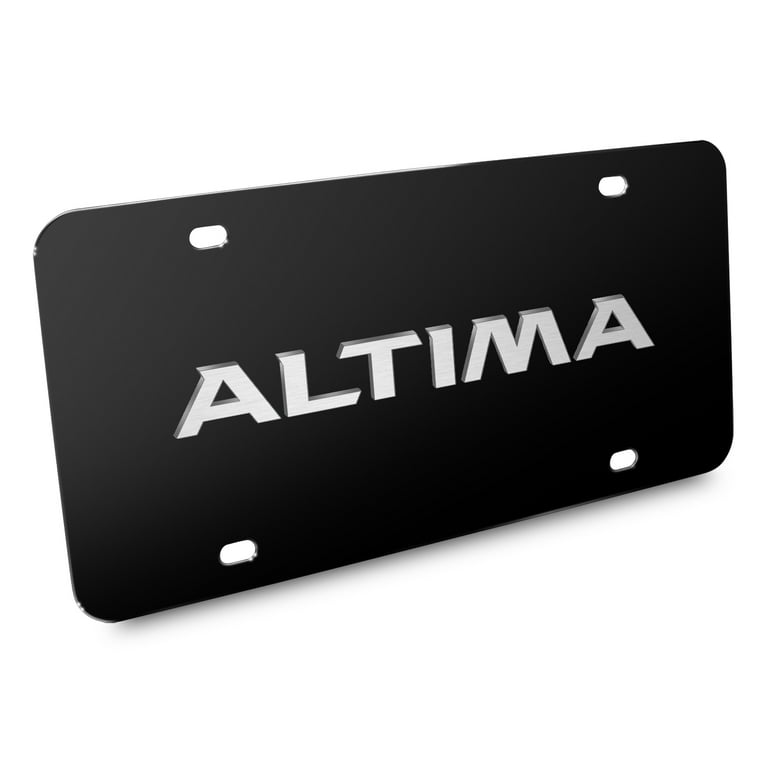 Nissan Altima 3D Brush Metal Look Logo Black Stainless Steel
