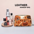 thumbnail image 4 of Bingfone Halloween 2 Print Leather Makeup Bag, Portable Hand-held Zipper Female Cosmetic Bag Toiletry Bag, Suitable for Home and Travel, 4 of 6