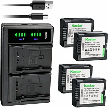 Kastar 4-Pack Battery and LTD2 USB Charger Compatible with Hitachi DZ-GX3200 DZ-GX3300 DZ-GX5300 DZ-GX5000A DZ-GX5020 DZ-HS300 DZ-HS300A DZ-HS300E DZ-HS301E DZ-HS301SW DZ-HS303 DZ-HS303A