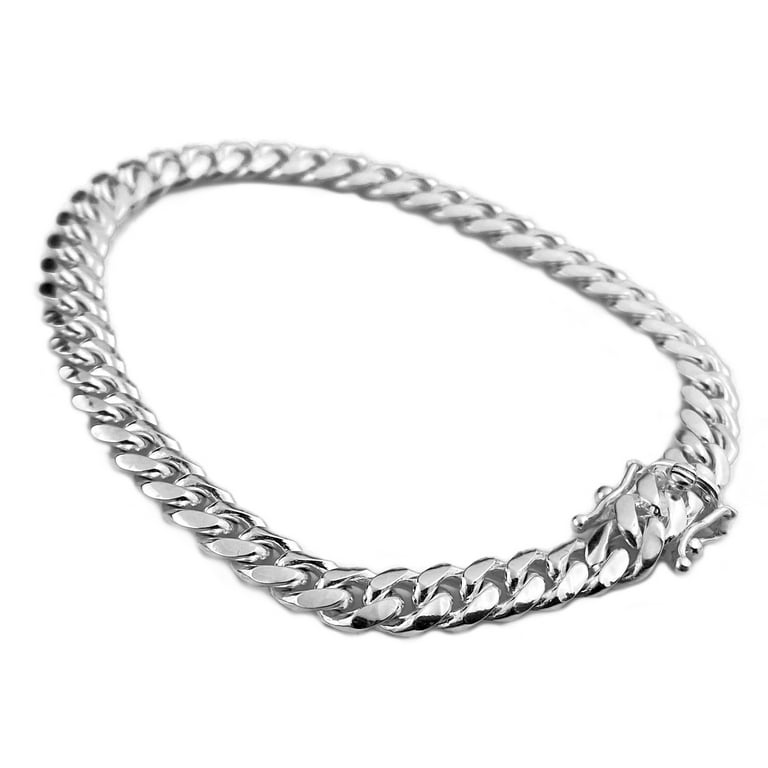 Men's Real Solid 925 Sterling Silver Miami Cuban Chain Bracelet 8 Inch x 6  mm Thick