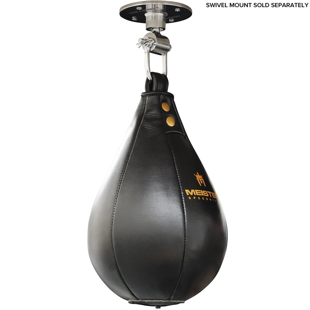 Meister SpeedKills Leather Speed Bag w/ Lightweight Latex Bladder - Black - Large (10.5" x 7")
