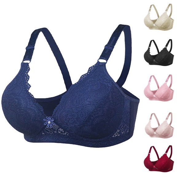 Gymayou Wireless Lace Push Up Bra for Women Comfort No Underwire Full Coverage Everyday Bra Lace Padded Bra Ladies Daily Wear Lingeries Beige 34