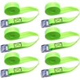 thumbnail image 1 of Correas de amarre con cierre de abrazadera, 6 piezas de correas de sujeción, cortas, hasta 150 kg, 1 mx 25 mm para portabicicletas de motocicleta, extremadamente robustas, resistentes (verde)., 1 of 2