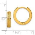 thumbnail image 2 of Stainless Steel Yellow Ip Plated Laser Cut Hinged Hoop Earrings 13x14mm Wide 4mm Thick Hoop Earring for Women, 2 of 2