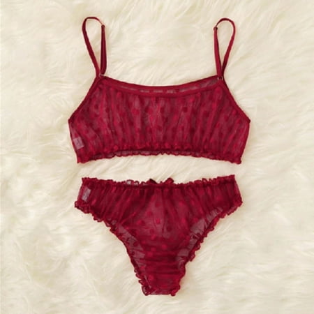 

Aayomet Plus Size Lingerie For Women Women One Piece Lingerie Lace Bodysuit Deep V Teddy Mini Red L