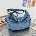 thumbnail image 5 of Yucurem Women Fashion Shoulder Bag Adjustable Strap Denim Retro Sling Bag (Light Blue) Fashion shoulder bag (C), 5 of 10