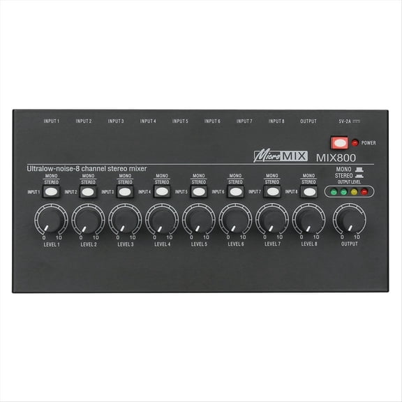 HA800 Ultra-Compact Audio Amplifier 8 Channels Mini Stereo Headphone US Plug