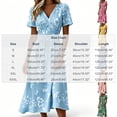 thumbnail image 3 of QSAWXQZ Women's Floral Wrap Midi Dress Short Sleeve V Neck A Line Sundress Vacation Outfit Casual for Summer 2XL, 3 of 6