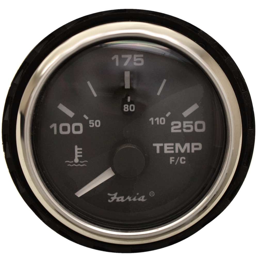 Faria Boat Temperature Gauge GBC039A 2 Inch Silver Black