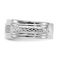 thumbnail image 3 of Diamond2Deal 14K White Gold 1/8 carat Diamond Trio Men's Wedding Band Size 10, 3 of 7