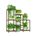 Bamworld Plant Stand Outdoor Black Plant Shelf Indoor Tiered Plant Table for Multiple Plants 3 Tiers 7 Potted Ladder Plant Holder Table Plant Pot Stand for Window Garden Balcony Living Room - image 9 of 9