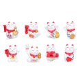 thumbnail image 1 of 8 Pcs Home Decoration Miniature Fortune Cat Wealth Figurine Lucky Cat Figurines Car Interior Decoration Lucky Cat Statue, 1 of 4