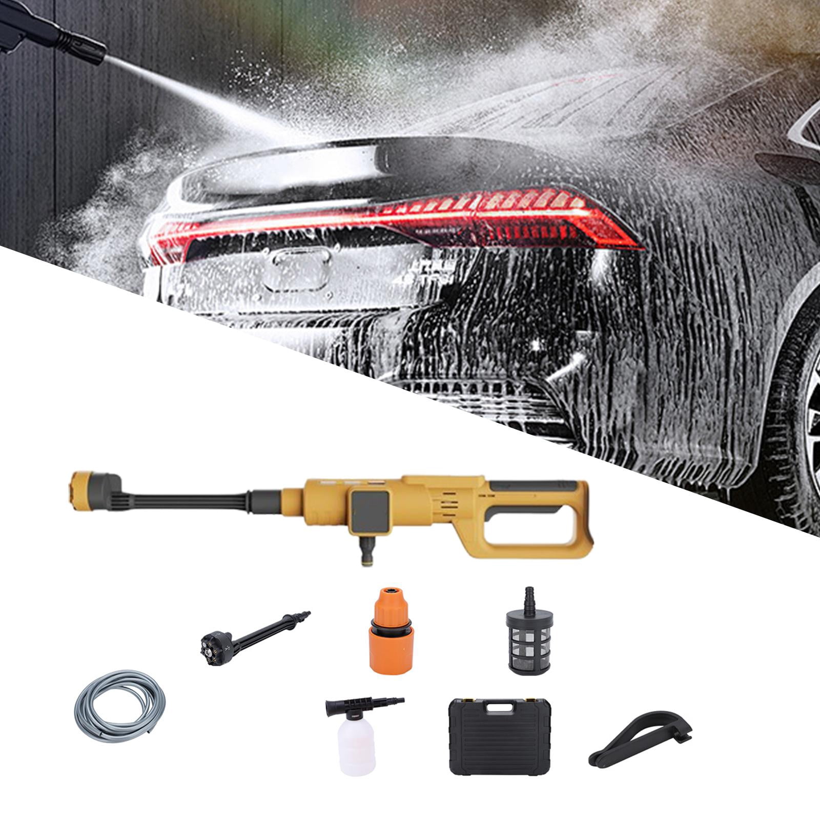 Fzaqwen Cordless Pressure Washer Brushless Jet Wash Professional Car Cleaning Tool Yellow