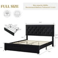 thumbnail image 2 of Senfot Full Size Bed Frame with 2 Storage Drawers, Wooden Slat Support, Vintage Velvet Upholstered Bedframe with Button Tufted Wingback Headboard, No Box Spring Needed,Noise Free,Black, 2 of 6