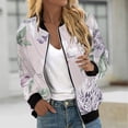 thumbnail image 3 of Tiqkatyck Winter Jackets Clearance, Women Autumn Fashion Leisure Square Thin Jacket with Flap Pocket Jacket with Elastic Hem and Cuffs Coat Baseball Top for Women White L, 3 of 5