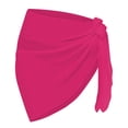 thumbnail image 4 of NMMUED Women's Bathing Suit Cover Ups Sarong Wrap Short Beach Skirt Sheer Chiffon Bikini Pareo Tie Side Summer Vacation Outfits Resort Wear Swimwear Hot Pink C, 4 of 5