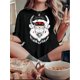thumbnail image 1 of Camiseta Para Mujer De Verano Cuello Redondo[Vacation Ready] Women's Casual Buffalo Heart Graphic Tee - White Crew Neck Short Sleeve T-Shirt, Stretchy & Comfortable Summer Top with Unique Animal Des, 1 of 7
