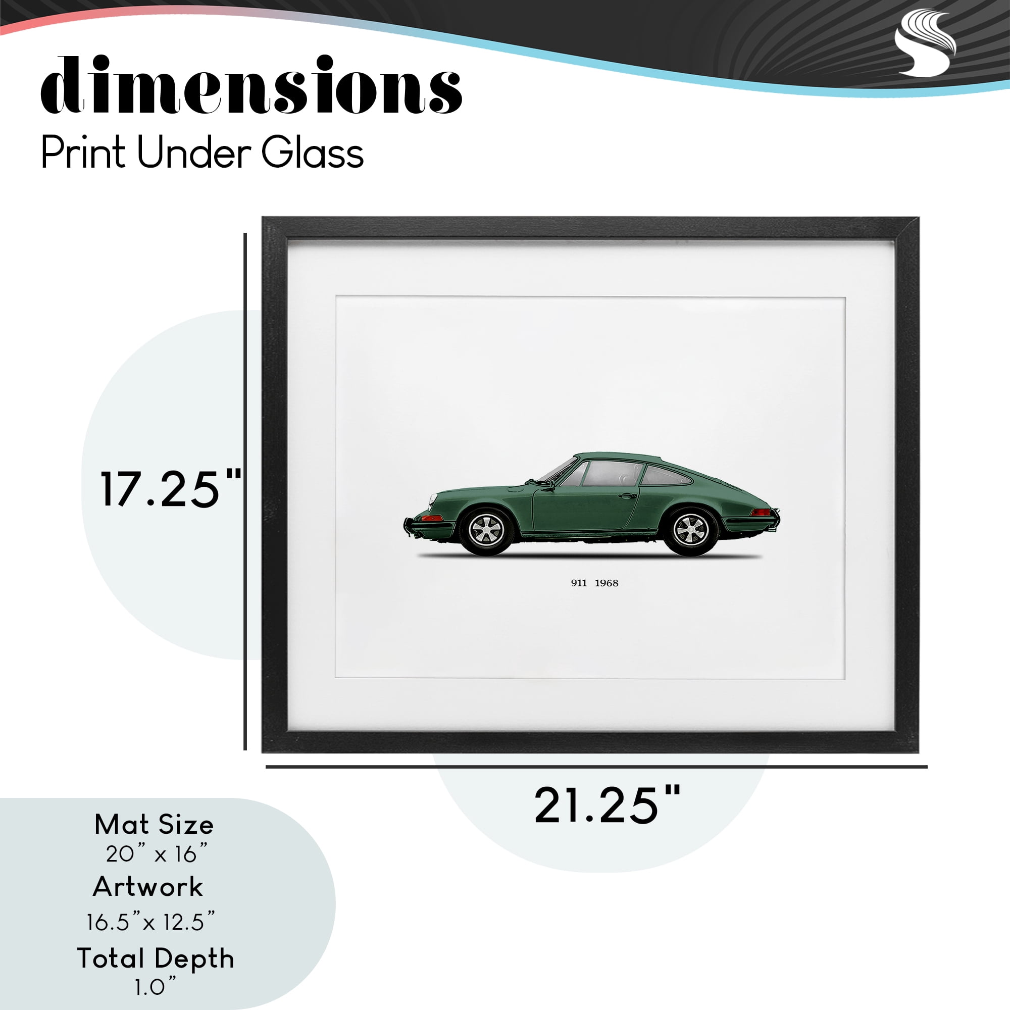 Stupell Industries Green Vintage Car Model Black Framed Print Under Glass, design by Mark Rogan