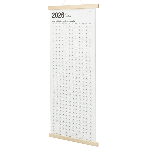 PENIKOKO Hanging Wall Calendar White Wooden Frame 1 Set 28.0x12.2x0.4In