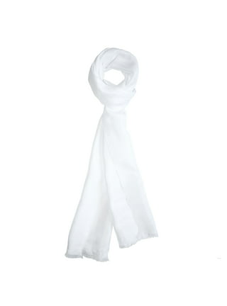 PS Accessories Monogram Silk Feel Square Scarf in White