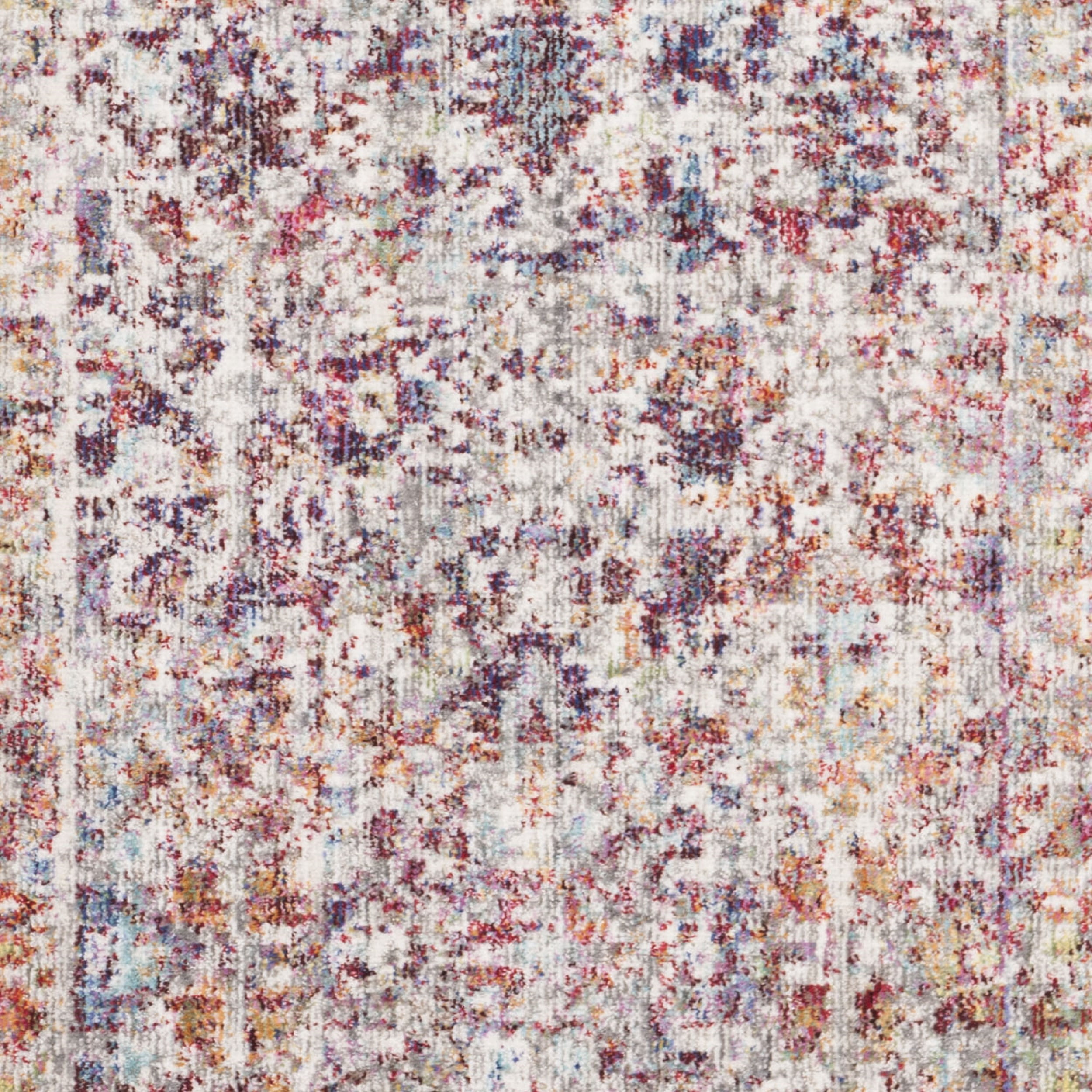 SAFAVIEH Valencia Dafina Distressed Oriental Polyester Area Rug, Grey/Red, 2'3" x 4'