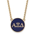 thumbnail image 1 of 925 Sterling Silver Enamel Gold-Plated Official Alpha Xi Delta Large Enl Pend Pendant Necklace Charm Chain - with Secure Lobster Lock Clasp 18" (Width = 19mm ), 1 of 4