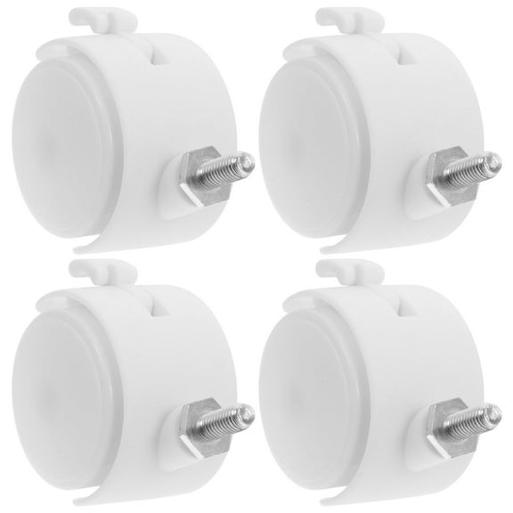 OFFIGAM 4-Pack White Plastic Chair Caster Wheels with 360° Swivel and Brake for Smooth Rolling and Easy Replacement