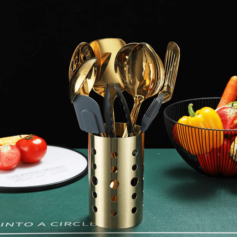 ReaNea 13 Pieces Shiny Stainless Steel Kitchen Utensils Set with