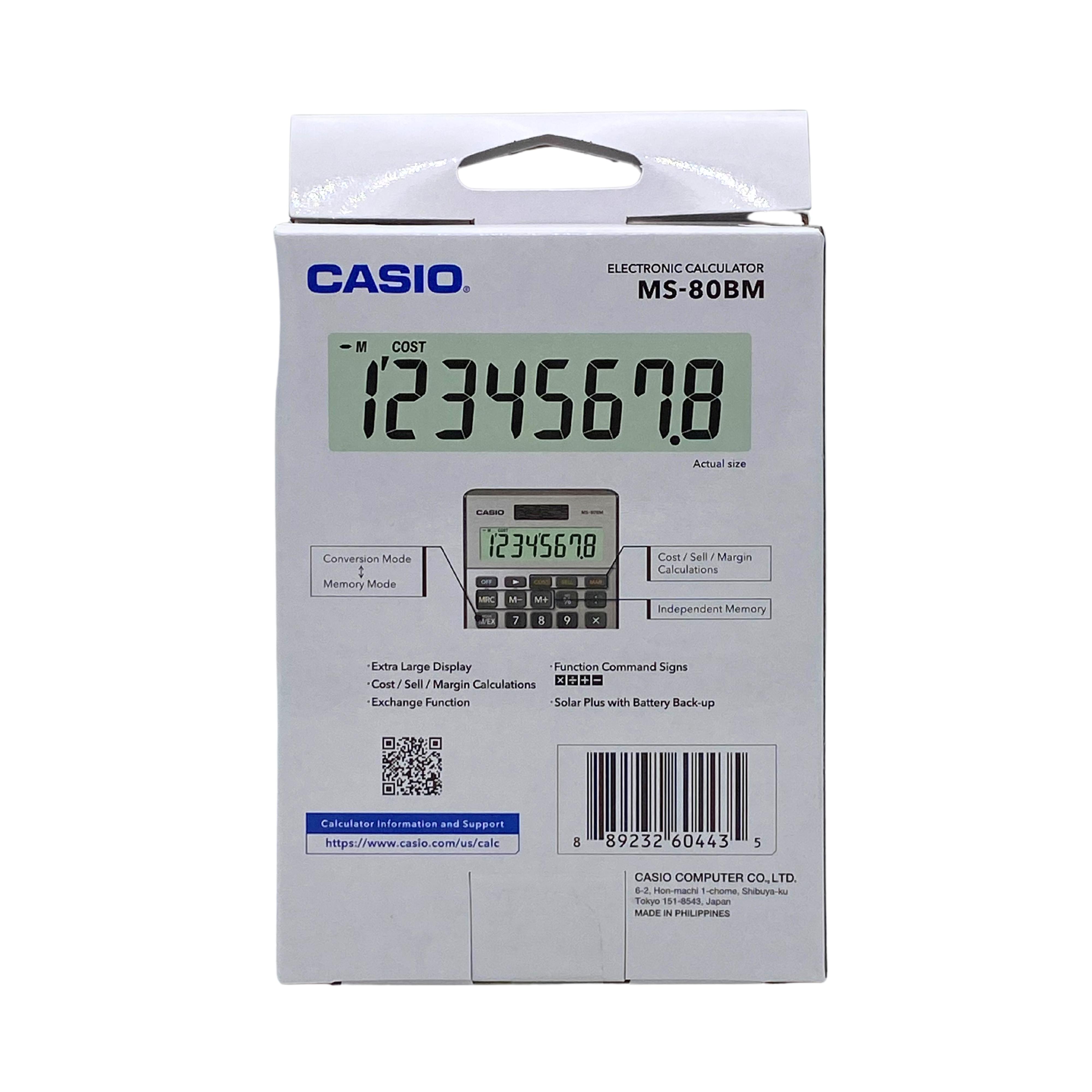 Casio MS-80BM 8-Digit Desktop Calculator, Brushed Nickel photo 2