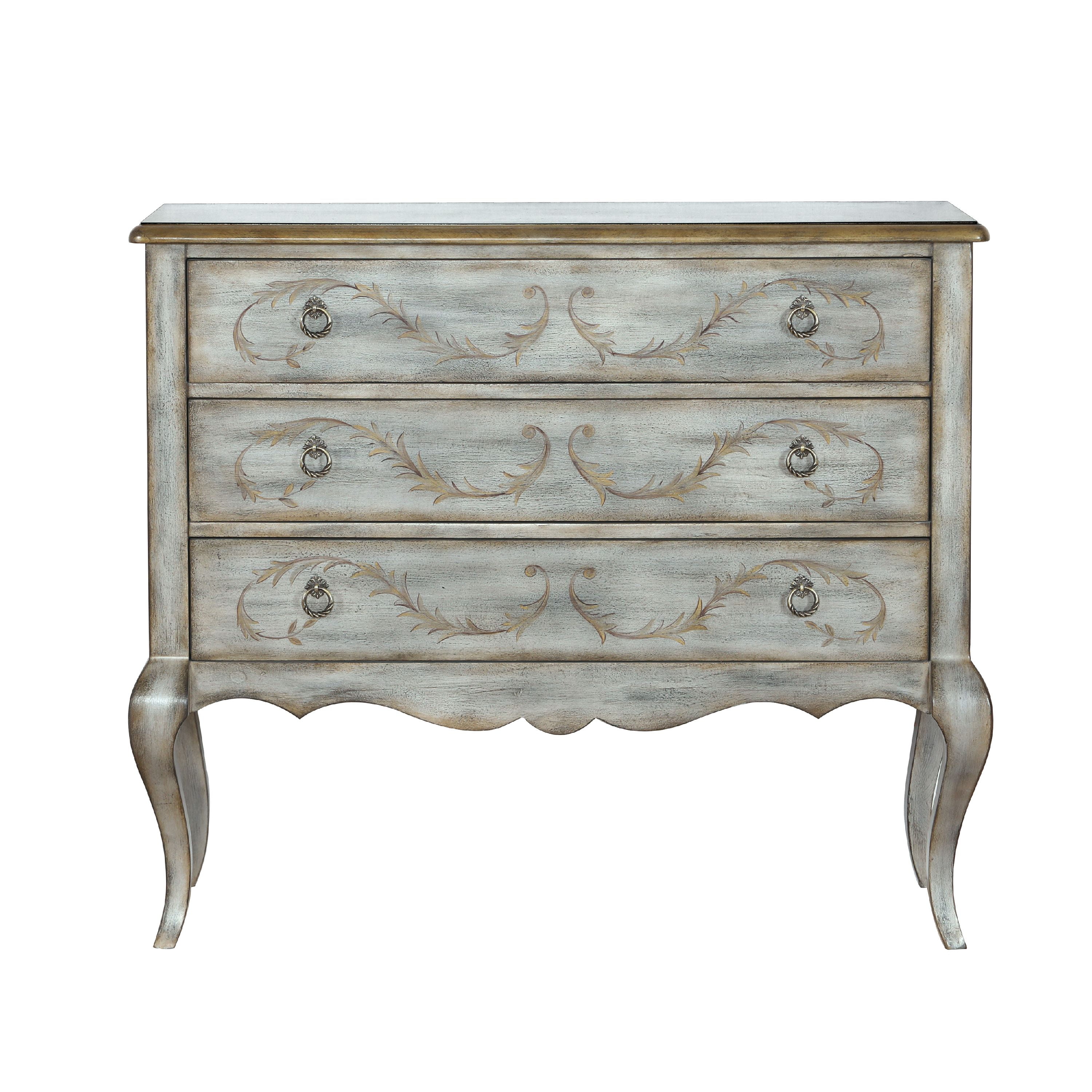 Painted Laurel Accent 3 Drawer Chest In Parisian Grey Walmart Com Walmart Com