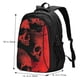 thumbnail image 5 of Balery Red And Black Abstract Skull Mochila con carga USB para hombre y mujer - Mochila impermeable y antirrobo para laptop con puerto USB para viajes, trabajo, 5 of 7