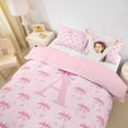 thumbnail image 3 of Erosebridal Ribbon Bow Twin Bedding For Girls,Pink Bowknot Letter A Initial Duvet Cover Set,Pink Reversible,2pcs(No Comforter), 3 of 6