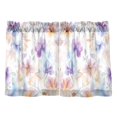thumbnail image 7 of Yayeee Kitchen Curtains Tier Pair Light Filtering 27"x36" Rod Pocket Short Cafe Window Panel, Purple Flower Pattern, 7 of 7