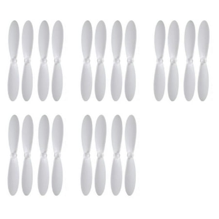 Image of HobbyFlip White Propeller Blades Props Propellers Blade Rotor Set Compatible with X-Drone Nano H107R 5 Pack