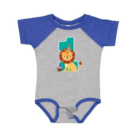 

Inktastic First Birthday Boy Lion 1 Year Old Boys or Girls Baby Bodysuit