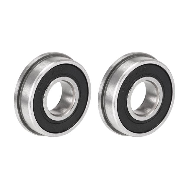 Unique Bargains F6001-2RS 12x28x8mm Double Scellé Roulements à Billes à Bride en Acier Chromé 2 Pack